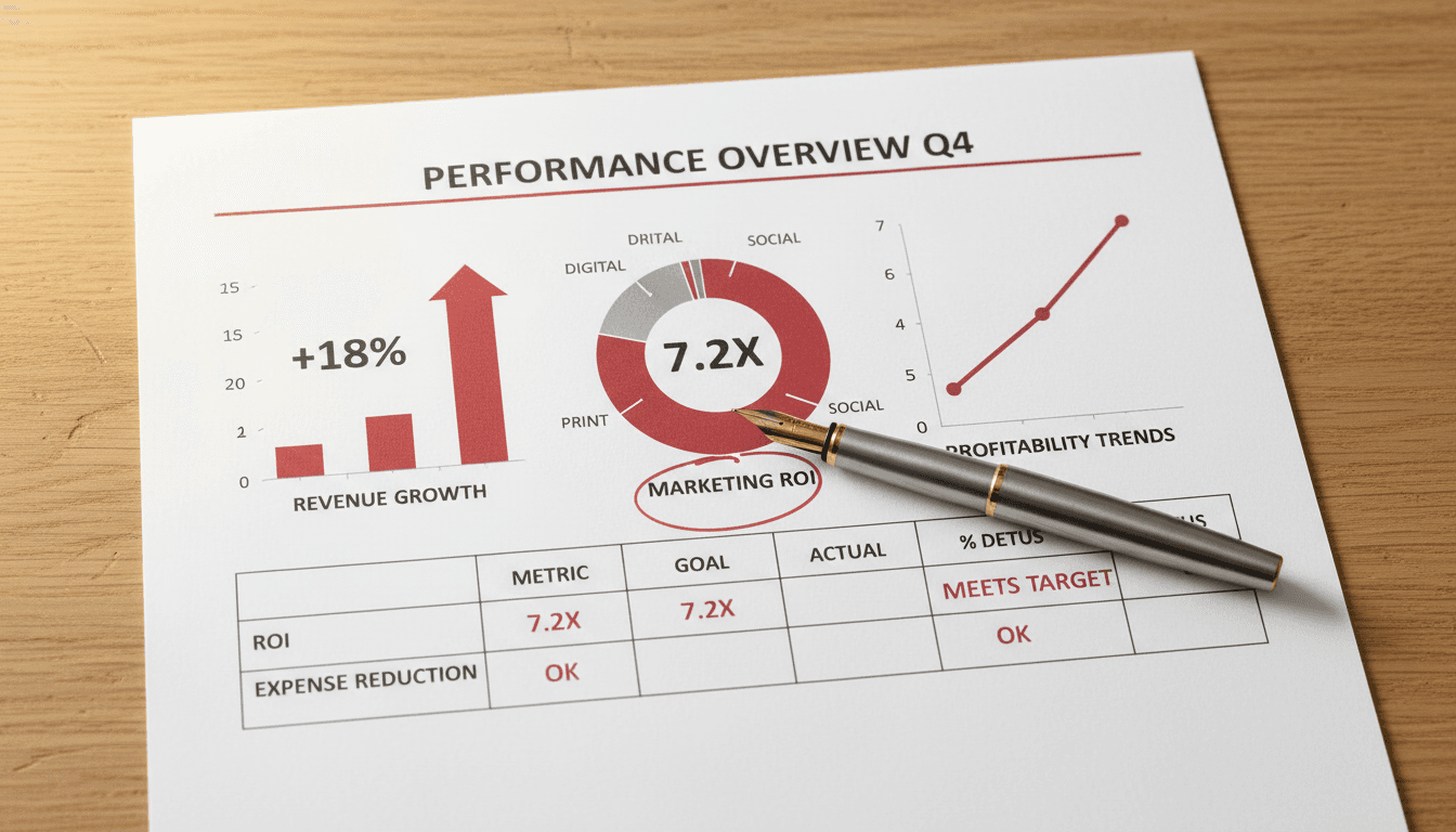 Campaign measurement and reporting - detailed analytics report with performance metrics highlighted